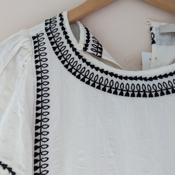 Loft cream off-white loose boho summer cotton dress small sz small NWT - Picture 8 of 16